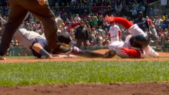 Rafael Devers had baseball fans in awe with his amazingly chaotic slide into third base