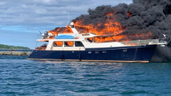 3 individuals, 2 pets saved after leaping off burning 70-foot privateyacht off New Hampshire coast