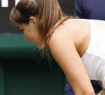 Wimbledon: Jodie Burrage assists weak ball kid throughout opening match
