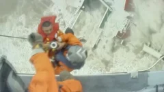 Remarkable video reveals team member’s rescue from sinking ship near Hong Kong