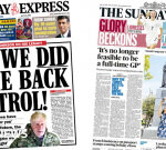 Paper headings: ‘We took back control’ and GP working hours ‘crisis’