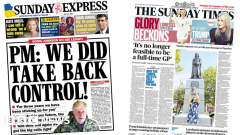 Paper headings: ‘We took back control’ and GP working hours ‘crisis’