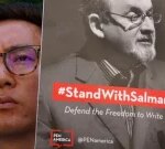 Rally for author Salman Rushdie draws hundreds of fans in New York