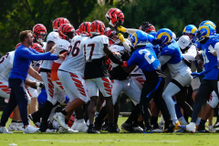 Aaron Donald swings Bengals gamer’s helmet in brawl as Rams’ joint practice ends early