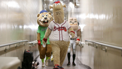 Braves’ mascot Blooper revealed no grace, stiff-armed kids throughout football videogame
