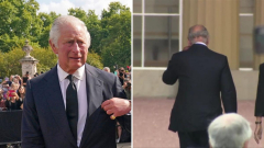 King Charles tears: wipes away tears after welcoming crowds at Buckingham Palace