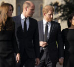 Queen Elizabeth II’s death: Former ‘fab 4’ Prince William, Kate Middleton Princess of Wales, Prince Harry and Meghan Markle reunite at Buckingham Palace to welcome Queen’s casket