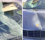 Porsche chauffeur hurt after slab of wood crashes through windshield on Melbourne’s Citylink