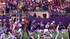 Cardinals lineman Leki Fotu obstructed a Vikings field objective with his dang face