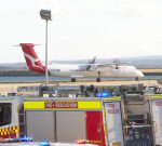 Fire emergencysituation forces remarkable evacuation of Qantas travelers from flight at Sydney Airport
