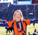 Angela Kinsey from ‘The Office’ wentto the Broncos videogame Sunday