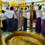 Myanmar pilgrims return to Buddha footprint temple