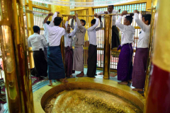 Myanmar pilgrims return to Buddha footprint temple