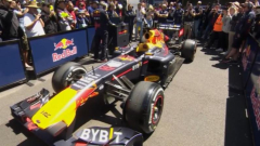 F1 automobile at Bathurst: Red Bull Formula 1 carsandtruck carriesout nationwide anthem priorto scorching around Mount Panorama