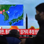 North Korean rocket lands in Japanese waters