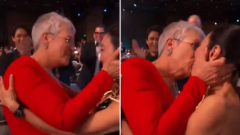 SAG Awards: Co-stars Jamie Lee Curtis and Michelle Yeoh share live TELEVISION kiss after Everything Everywhere All at Once win