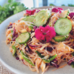Wombok Rice Noodle Salad with Ginger Sesame Dressing
