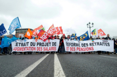 French protesters back on streets over pensions