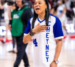 Dawn Staley pays tribute to HBCU history by using a traditional Cheyney State jersey in NCAA competition win