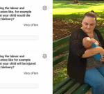 The traumatic concerns moms were asked as part of a researchstudy at a Brisbane healthcenter