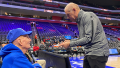 How a 95-year-old Pistons fan got a long pastdue courtside surprise: ‘He was all smiles’