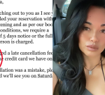 Melbourne diningestablishment: Woman reimbursed after she was charged $1020 late cancellation cost by Yarraville diningestablishment