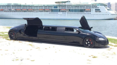 Letloose your inner speed devil with this incomplete Bugatti Veyron limousine reproduction