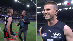Retired Carlton AFL champ Marc Murphy’s charity goalkicking contest with Brent Harvey goes badly incorrect on Good Friday