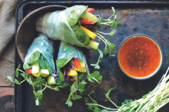 Mango, Snow Pea & Sprout Rice Paper Rolls