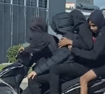 4 youths stack onto scooter after bolt cutters presumably taken from Perth Bunnings shop