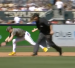 The Padres’ Jake Cronenworth couldn’t think it after umpire Ryan Wills obstructed him from 2nd base