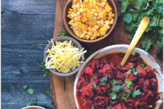 Mexican Kidney Beans with Brown Rice, Guacamole & Grilled Corn