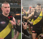 Dustin Martin pays homage to Trent Cotchin after Tigers commemorate promote’s 300th in design