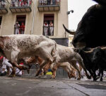 Runners hit Pamplona’s streets for yearly dash with the bulls