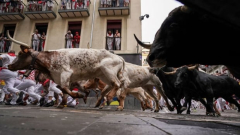 Runners hit Pamplona’s streets for yearly dash with the bulls