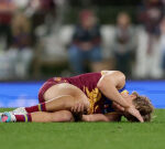 Brisbane young weapon Will Ashcroft suffers knee injury in Lions’ narrow win over Geelong