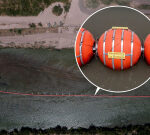 A appearance at the Texas border, where buoys and razor wire barriers threaten migrant lives