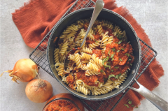 Batched Pasta with Roast Vegetable Pasta Sauce