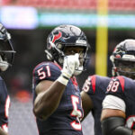 VIEW: Texans DE Will Anderson flattens RB to strip-sack Dolphins QB Skylar Thompson