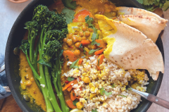 Chickpea, Carrot & Lemon Coconut Curry with Brown Rice