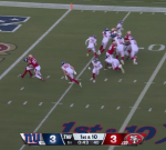 The Giants bizarrely left Nick Bosa unblocked on a pass and it was a foreseeable catastrophe