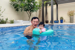 Thaksin ‘pool celebration’ claims all damp