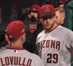D-backs pitcher Merrill Kelly was noticeably annoyed to be taken out after shutting down Phillies lineup