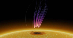 An amazing aurora-like screen tookplace above a Sunspot