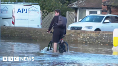 BBC checkouts scene of Bognor Regis flooding