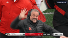 Matt Rhule extremely gesturing on Nebraska’s sideline rapidly endedupbeing a Thanksgiving meme