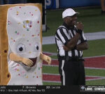 The Pop-Tarts Bowl mascot menacingly sneaking behind a referee endedupbeing an immediate meme