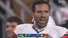 Joe Flacco mouthed a wonderful, NSFW sideline event after a Browns pick-6