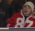 Lip-readers figured out what Taylor Swift was singing when Peacock videocameras were on her at the Chiefs videogame