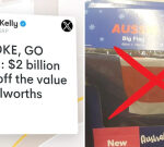 Professional knocks ‘go woke, go broke’ declares as Woolworths share cost plunges after it disposed Australia Day product